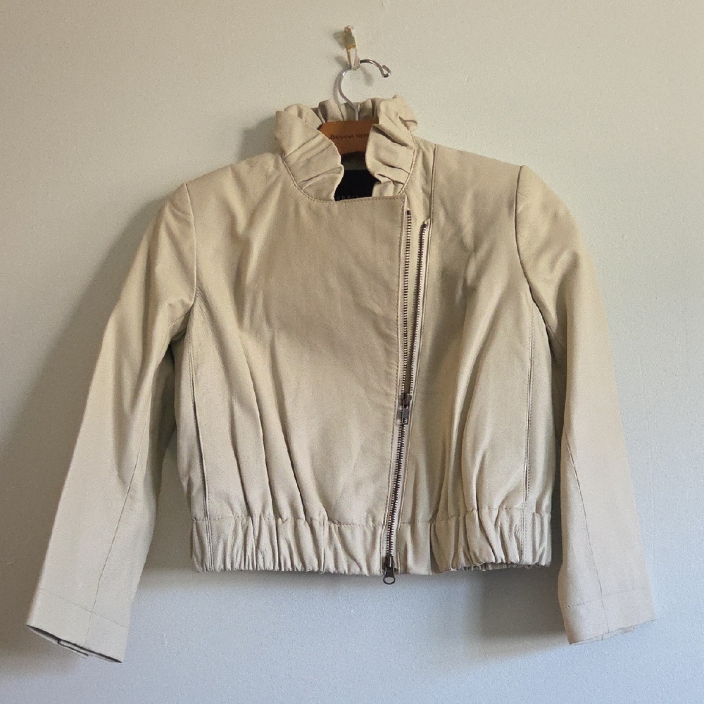 Robert Rodriguez Beige Bomber Jacket